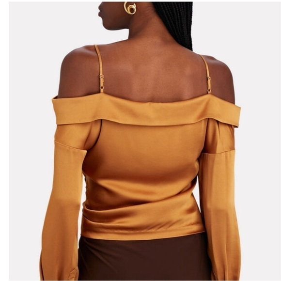 JONATHAN SIMKHAI Haley Cold-Shoulder Wrap-Effect Top - Picture 2 of 8